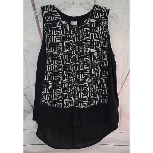 Converse One Star Women’s XL Black Sleeveless Tank Top Abstract Print - Picture 1 of 6